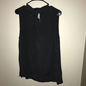 H&M Black and White Polka Dot Pussy Bow Blouse